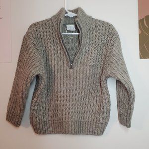 Zara Boys Pullover Sweater Gray 1/4 Zip Size 2-3 Toddler Kids Dressy Sweater